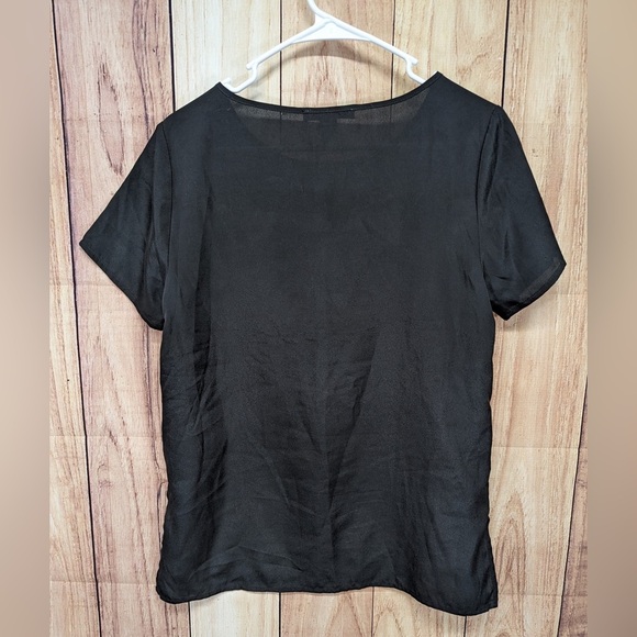 KENNETH COLE Animal Print Black & Blue Career Top S polyester - Picture 4 of 6